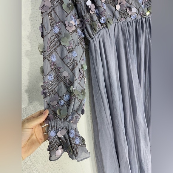 NWT ASOS DESIGN Maternity embellished wrap front maxi dress size 4 - Picture 5 of 16